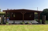Enkel carport i trä 3x6 m med förråd (44 mm), 2x6 m customer 2