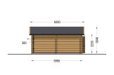 Enkelgarage MULTI (44 mm) 4x6 m med carport 3x6 m specification 3