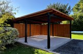 Dubbel carport i trä LUNA DUO F med sidopanel 6x6 m customer 2