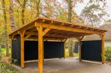 Dubbel carport i trä LUNA DUO F med sidopanel 6x6 m customer 3