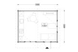 Attefallshus DREUX (34 mm), 5x4 m, 18 m² specification 1