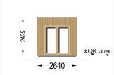 Bastuhus DELLA (34 mm + fasadbeklädnad), 2,6 x 2,6 m, 5 m² specification 5