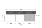 Garage byggsats - enkelgarage LORA ALT MULTI, 4x6 m, 22 m² - med carport 6x6 m specification 4