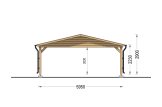 Dubbel carport i trä CLASSIC DUO, 6x6 m specification 2