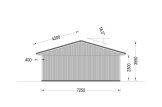 Garage byggsats - dubbelgarage LORA DUO, 7,2 x 7,2 m, 49 m² specification 4