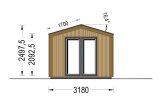 Attefallshus EMMY S (isolerad, 34 mm + fasadbeklädnad), 5x3 m, 15 m² specification 3