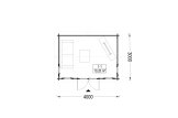 Friggebod POOLHOUSE (34 mm), 4x3 m, 11 m² specification 1