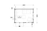 Friggebod LILLE (44 mm), 4x3 m, 12 m² specification 1
