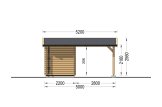 Enkel carport i trä MODERN med förråd, 5.95x5 m specification 2