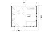Attefallshus WISSOUS (44 mm), 5x4 m, 20 m² specification 1