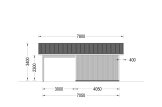 Garage byggsats - enkelgarage LORA ALT MULTI, 4x6 m, 22 m² - med carport 3x6 m specification 4