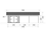 Garage byggsats - enkelgarage LORA ALT MULTI, 4x6 m, 22 m² - med carport 6x6 m specification 2
