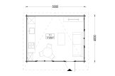 Attefallshus DREUX F (44 mm), 5x4 m, 20 m² specification 1