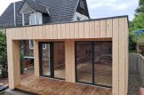 Bastuhus med omklädningsrum DELLA (34 mm + fasadbeklädnad), 4,6 x 2,1 m, 7,2 m², altan 6,7 m² customer 2