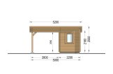 Enkel carport i trä MODERN med förråd, 5.95x5 m specification 4