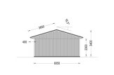 Garage byggsats - enkelgarage LORA ALT MULTI, 4x6 m, 22 m² - med carport 6x6 m specification 3