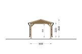 Enkel carport i trä CLASSIC, 3x6 m specification 2