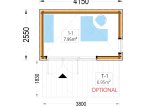 Friggebod PREMIUM S (isolerad, 34 mm + fasadbeklädnad), 4,1x2,4 m, 10 m² specification 1