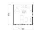 Attefallshus WISSOUS (34 mm), 5x5 m, 25 m² specification 1