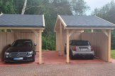 Enkel carport i trä LUNA med L-formad sidopanel 3,2x6 m customer 1
