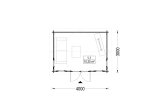Friggebod CLOCKHOUSE (34 mm), 4x3 m, 12 m² specification 1