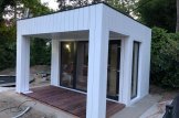 Bastuhus med relax DELLA (34 mm + fasadbeklädnad), 4,6 x 2,6 m, 9,3 m², altan 6,7 m² customer 3