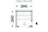 Bastuhus DELLA (34 mm + fasadbeklädnad), 2,6 x 2,6 m, 5 m² specification 1