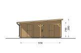 Dubbel carport i trä MODERN DUO med förråd, 5.95x7.5 m specification 5