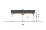 Enkel carport i trä CLASSIC, 5x5.7 m specification 3