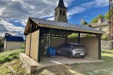 Dubbel carport i trä LUNA DUO med L-formad sidopanel 6x6 m customer 2