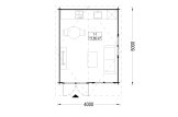 Attefallshus LILLE (34 mm), 4x5 m, 20 m² specification 1
