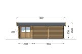 Enkel carport i trä 4x5 m med förråd (44 mm), 4x2.5 m specification 2