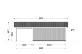 Garage byggsats - dubbelgarage LORA ALT DUO MULTI, 6x6 m, 33 m² - med carport 3x6 m specification 4