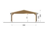 Trippel carport i trä CLASSIC TRIO, 5.95x8.95 m specification 2