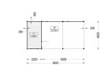 Enkel carport i trä MODERN med förråd, 8x4 m specification 1
