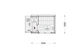 Bastuhus SERENE (34 mm + fasadbeklädnad), 3.3x2.5 m, 4.95 m² specification 1