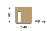 Bastuhus DELLA (34 mm + fasadbeklädnad), 2,6 x 2,6 m, 5 m² specification 2