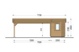 Dubbel carport i trä MODERN DUO med förråd, 5.95x7.5 m specification 4