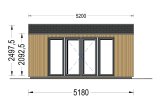Attefallshus EMMY S (isolerad, 34 mm + fasadbeklädnad), 5x3 m, 15 m² specification 2