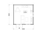 Attefallshus LILLE (34 mm), 5x5 m, 25 m² specification 1