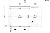 Garage byggsats - dubbelgarage LORA ALT DUO MULTI, 6x6 m, 33 m² - med carport 3x6 m specification 1