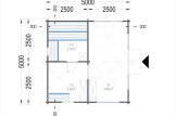 Bastustuga med relax och omklädningsrum ELDA (44 mm), 5x5 m, 25 m² (3 rum) specification 1