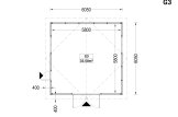 Garage byggsats - enkelgarage LORA, 6x6 m, 33 m² specification 1