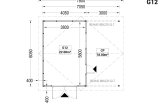 Garage byggsats - enkelgarage LORA ALT MULTI, 4x6 m, 22 m² - med carport 3x6 m specification 1