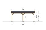 Enkel carport i trä CLASSIC, 4x5.7 m specification 3