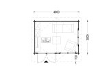 Friggebod WISSOUS (44 mm), 4x3 m, 12 m² specification 1