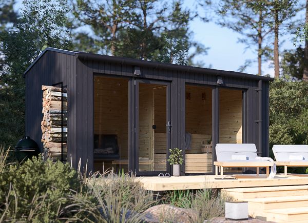 Bastuhus SERENE (34 mm + fasadbeklädnad), 4.5x2.5 m, 5 m² avp.ui.product_images.thumbnail 1