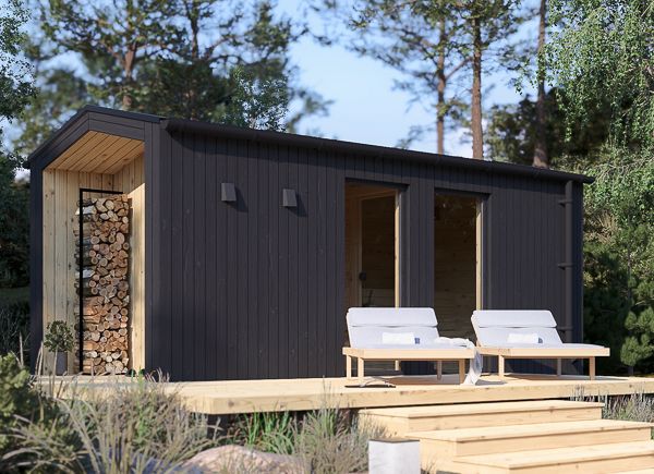 Bastuhus SERENE (34 mm + fasadbeklädnad), 5.3x2.5 m, 5 m² avp.ui.product_images.thumbnail 1