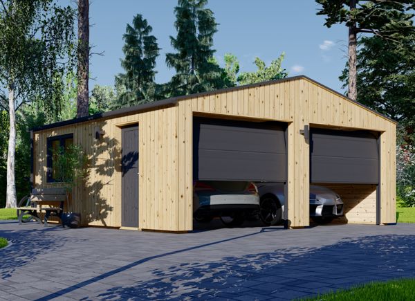 Dubbelgarage SILVIA DUO (34 mm + fasadbeklädnad), 6x6 m, 36 m² avp.ui.product_images.thumbnail 1