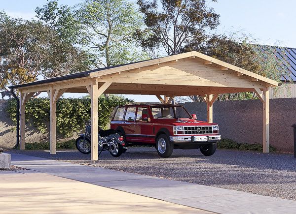 Dubbel carport i trä CLASSIC DUO, 6x6 m avp.ui.product_images.thumbnail 1